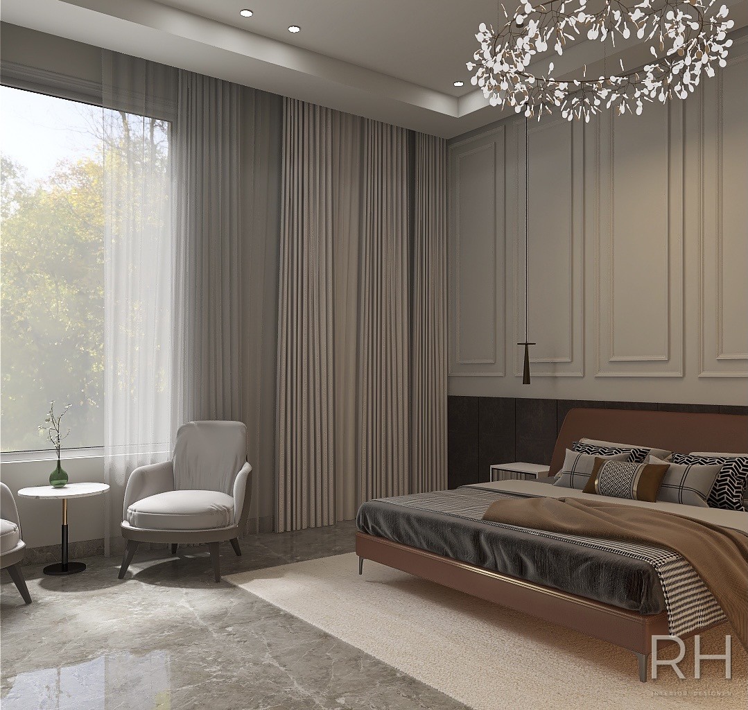 غرفة نوم بروح فندقية — تصميم روان حسن