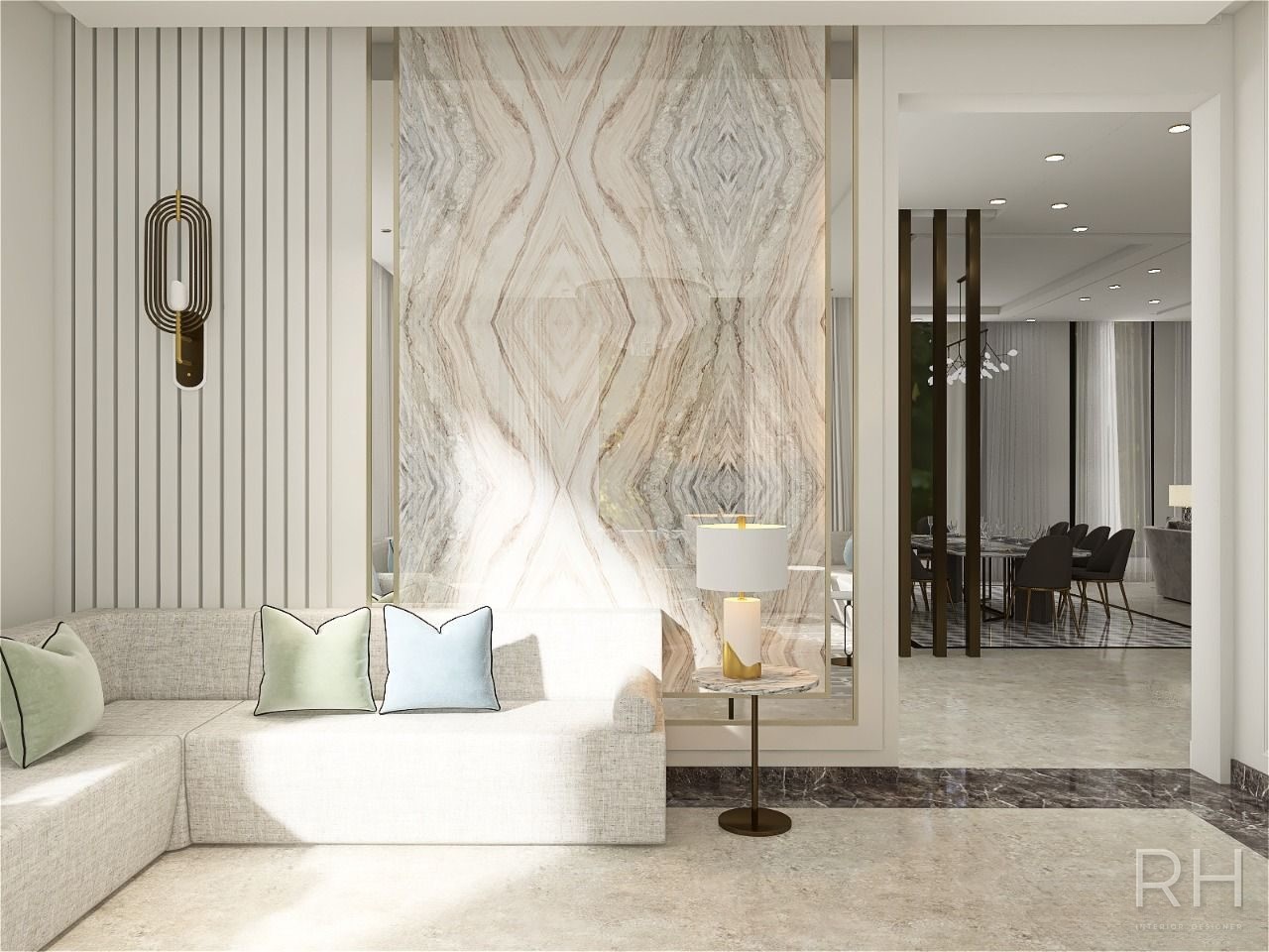 تكسيات جدارية رخامية — تصميم روان حسن
