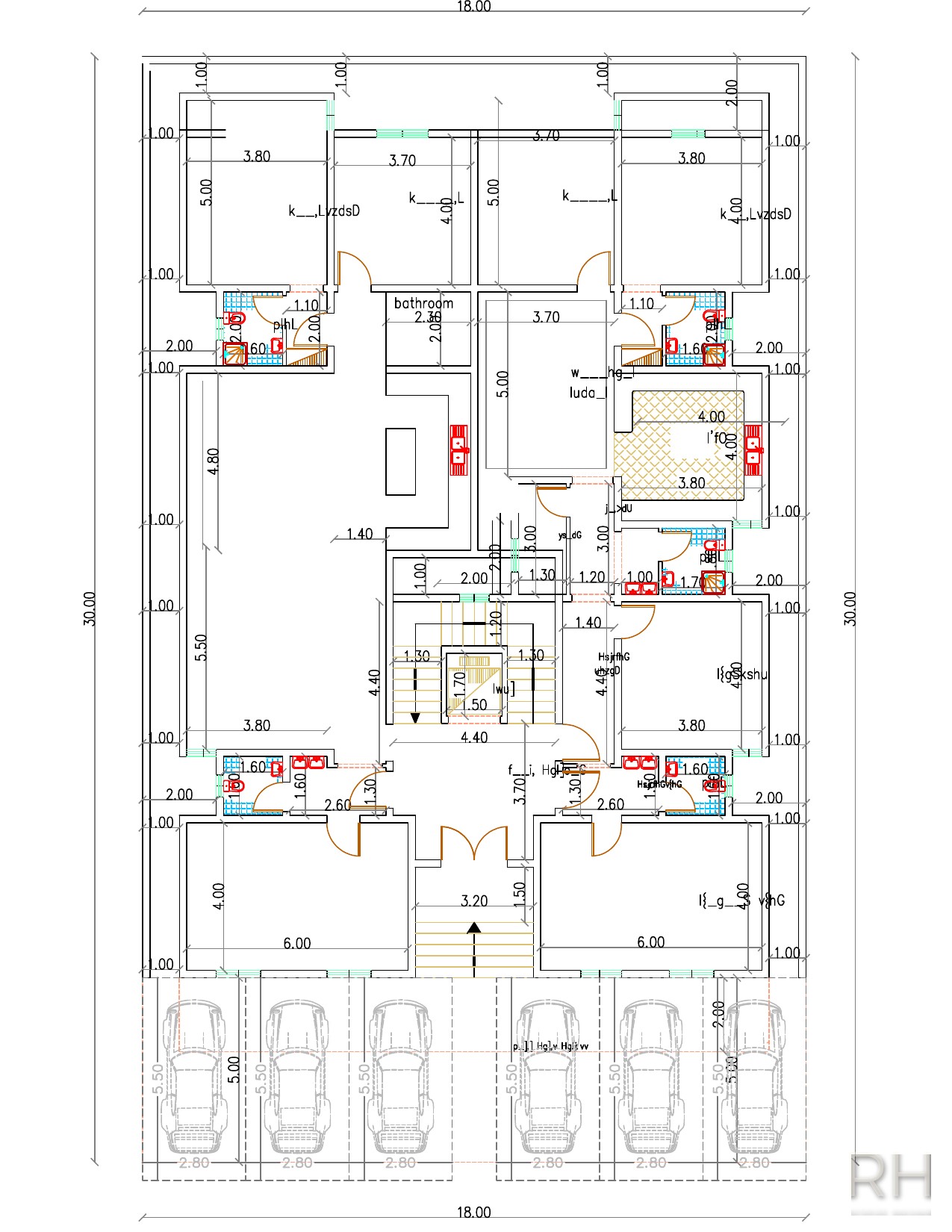 مخطط عمارة سكنية — أوتوكاد — تصميم روان حسن